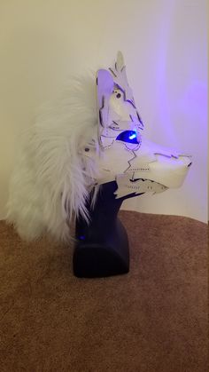 "FINALLY, IT'S HERE The ultimate addition to any cosplayer or LARPer's outfit: The Leather Wolf Mask It is made from real leather with LEDs and a talk jaw Perfect for any Renaissance Fair outfit, dragon garb, cosplay and more! This Wolf Mask is 100% hand made, dyed and sewn. This is cut on a laser cutter, but other adjustments are done by hand, manually. These masks are pre-made. We do not allow customization on these masks. -------------- TALK JAW: -------------- There is a talk jaw on this ite Fair Outfit, Wolf Mask, Fair Outfits, Glowing Eyes, Green Turquoise, Hat Sizes, Led Color, Costume Accessories, Red Gold