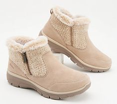 Extreme comfort has entered the chat with these sweater knit ankle boots. Their faux-fur trim hugs you with a loving embrace you'll be thankful for all winter long. From Skechers. Winter Boots For Work Women, Women Shoes Boots, Cozy Winter Boots With Plush Lining, Comfortable Beige Winter Boots, Cozy Winter Boots For Cold Weather, Beige Winter Boots For Cold Weather, Comfortable Winter Boots With Faux Fur Lining, Winter Faux Fur Boots For Cold Weather, Casual Faux Fur Boots For Cold Weather