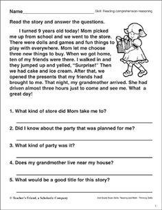 the worksheet for reading and writing about children's stories is shown in this image