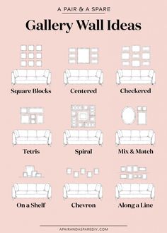 a poster with different types of couches and chairs on it's sides, including the