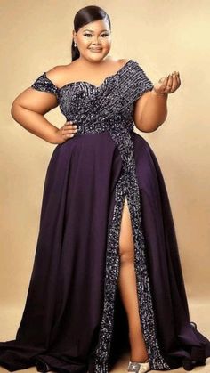 Plus Size Asoebi Lace Styles, Elegant Plus Size Outfits, Plus Size Evening Gown, Stylish Naija, African Attire Dresses