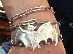 Sterling silver bat bracelet or pendant by CrypticMist on Etsy Bat Pendant, Bat Jewelry, Bat Necklace, Dr Closet, Wax Molds, Vivid Dreams, Funky Jewelry, Pretty Clothes, Jewelry Inspo