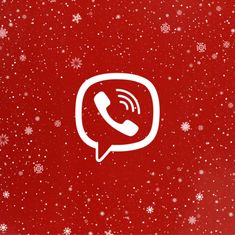 a red background with white snowflakes and a phone icon on the top right corner