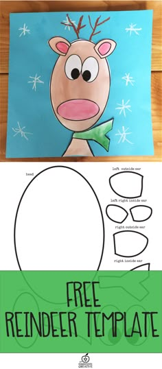 reindeer art project for kids with free printables and instructions to make it look like they