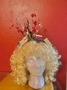 Ugly Christmas Sweater Fascinator Tacky Frosty Snowman - Etsy Red Christmas Costume Hat And Headpiece, Red Christmas Costume Hat, Christmas Fascinator, Sweater Ornaments, Green Tinsel, Frosty Snowman, Tinsel Christmas Tree, Christmas Parade, Red Skirt