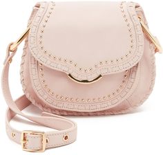 Cynthia Rowley Phoebe Saddle Bag Trending Handbags, Saddle Bag Purse, Leather Store, Pink Shoulder Bag, Studded Purse, Purse Pink, Spring Bags, Leather Saddle Bags, Pink Handbags