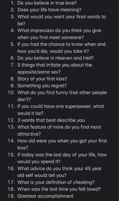 Keep A Conversation Going Text, Turnoffs For Women, Talking Stage Questions, Turn Offs For Women, Questions To Know Someone, Funny Truth Or Dare, Boyfriend Questions