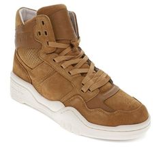 There are few shoes as timeless as the 90s high-top. The M-110 Lux sneaker combines an old-school silhouette and PONYs retro branding with modern features and superior materials. The premium suede and leather uppers, coupled with the bold line work of the 90s and PONYs iconic chevron make these mens shoes a choice that elevates any outfit with style and class. Showcasing PONYs exceptional craftsmanship, these shoes feature soft leather lining and a comfort-molded footbed, ensuring lasting suppor Pony Sneakers, Retro Branding, Contrasting Textures, Athletic Looks, Line Work, Athletic Sneakers, The 90s, Shoes Trainers, Hiking Shoes