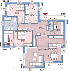 the floor plan for a two bedroom apartment with an attached kitchen and living room area