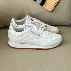 The Classic Reebok White Leather Running Shoes, Nwt Size 9 Shoes Classic, Reebok Shoes, Womens Reebok, Classic Leather, White Leather, Running Shoes, Athletic Shoes, Color White, Women Shoes