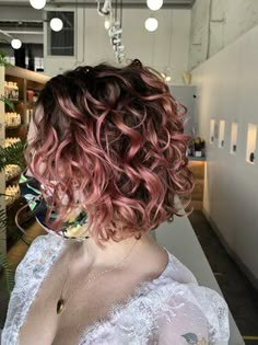 Curly Pink Hair, Curly Cuts, Booking Available, Brown Curly Hair, Dyed Hair Inspiration