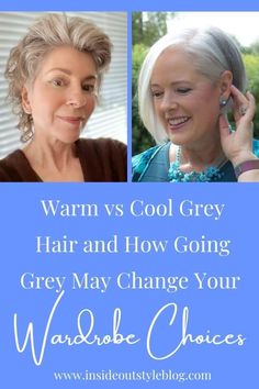 Clothes For White Hair, Colouring Grey Hair Aging Gracefully, Champagne Grey Hair Color, Grey Hair Clothing Colors, Chic Grey Hair