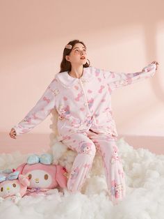 Material: polyester All sizes are in Asia sizes, typically run 1 - 2 sizes smaller than EU/US. Please carefully check the size chart below before purchase. Melody Pajamas, Cinnamoroll Pompompurin, My Melody Cinnamoroll, Pink Flannel, Melody Cinnamoroll, Bloomers Shorts, Winter Pajamas, Fleece Pajamas, Cami Crop Top