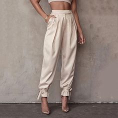 Brand Name:RLMABABYMaterial:PolyesterLength:Full LengthOrigin:CN(Origin)Season:Spring/AutumnPattern Type:SolidStyle:Office LadyPant Style:Pencil PantsFront Style:FlatFit Type:LooseAge:Ages 18-35 Years OldDecoration:PocketsDecoration:Fake ZippersFabric Type:SatinClosure Type:Zipper FlyWaist Type:highGender:WOMEN Casual Pant, Outfit Formulas, Satin Pants, Women Office, Fashionista Clothes, Long Trousers, Cuffed Pants, Black Puffer, Everyday Outfit