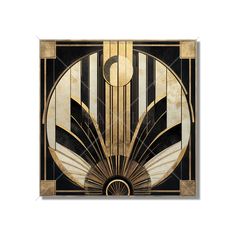 an art deco design with black and gold accents