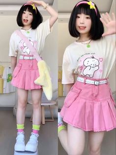 Edgy Pastel Outfits, Summer Kawaii Outfits, Kawaii Summer Outfits, Cute Pastel Outfits, Casual Harajuku, Concept Clothing, Cute Dress Outfits, Pastel Fashion