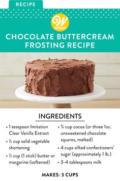 the recipe for chocolate buttercream frosting recipe