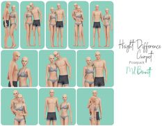 multiple images of male and female mannequins with different postures for the human body