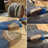 the process of making a wood block with a planer and some other pieces of wood