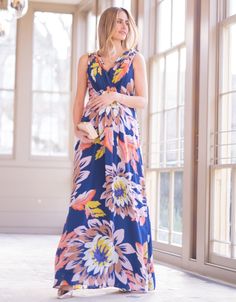 In flowing viscose crepe with a bold floral print, Seraphine's Seasonal Blooms Maternity & Nursing Maxi Dress is perfect for weddings, baby showers & parties. Nursing Maxi Dress, Bold Floral Print, Maternity Nursing, Shower Party, Baby Shower Parties, Maternity Clothes, Baby Showers, Nursing, Floral Print