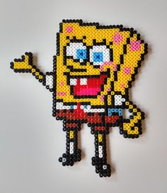 a piece of art made to look like spongebob from the cartoon network is shown