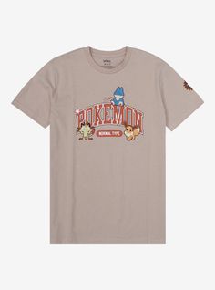 Rep your favorite Poké type with this comfy Pokémon tee! Featuring collegiate-styled “Pokémon Normal Type” lettering amongst various Pokémon like Eevee and Meowth  this tee is perfect for fans of the series. A BoxLunch Exclusive!Organic cottonListed in women’s sizes;unisex silhouetteWash cold with like colors; dry lowDo not iron over printImported Pokemon Shirts, Collegiate Style, Anime Tees, Vintage Shirts, Aesthetic Clothes, Women's T Shirt, Cool Outfits, Pokemon, Organic Cotton