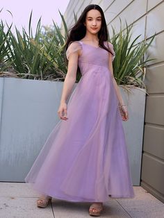 Neckline: V-neckSilhouette: ElegantBuilt-in Bra: YesSleeve: Short SleevesEmbellishment: RuchedWaist: NaturalBack Style: ZipperHemline/Train: Floor-Length Purple V-neck Prom Gown, Summer Bridesmaid Gown With V-neck, Spring V-neck Dresses For Banquet, V-neck Ruffle Bridesmaid Dress For Party, Fitted V-neck Bridesmaid Dress For Spring, Bridesmaid Dress With Pleated Bodice And Short Sleeves, Spring Wedding V-neck Dress With Fitted Bodice, Purple V-neck Bridesmaid Evening Dress, Purple Fitted V-neck Gown