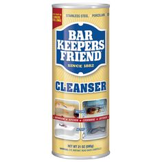 two cans of bar keepers friend cleaner