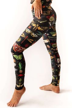 Shop women's Buggin Out printed yoga pant leggings! Available in standard length and extra long! Leading brand in eco-friendly sustainable women's activewear! Zero waste + sweat shop free activewear USA made from recycled plastic. Fabrics are UPF sun protection sweat wicking anti microbial. Free Shipping+ Returns. Yoga Democracy, Stylish Leggings, Sweaty Workouts, Printed Yoga Leggings, Skin Discoloration, Yoga Pant, Yoga Fashion, Gym Running, Women's Activewear