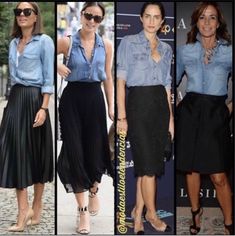 Mode Tips, Denim Shirts, Mode Casual, Looks Style, Mode Inspiration, Work Fashion, Outfits Casuales, Skirt Outfits, Get Dressed