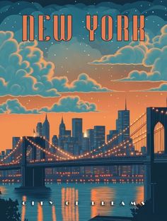 New York City - A Vintage Poster - Vintage Posters Vintage City Posters, 50s Art Vintage Posters, Vintage Retro Aesthetic Posters, Classic Illustration, 50s Art