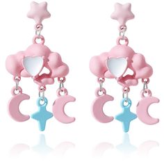 PRICES MAY VARY. UNIQUE CLOUD DESIGN: These cloud earrings feature delicate star and moon dangles, adding a touch of elegance and charm to any outfit. WEATHER-THEMED FASHION: Embrace the beauty of nature with these weather-inspired earrings, perfect for those who love the sky and clouds. HIGH QUALITY MATERIALS: These earrings are carefully crafted from premium materials that are durable and hypoallergenic, ensuring a comfortable and long-lasting fit. PERFECT GIFT: Surprise your friends, colleagu Cloud Fashion, Sonic Earrings, Cute Things To Buy On Amazon, Weirdcore Earrings, Harajuku Accessories, Clown Accessories, Pastel Accessories, Clown Clothes, Colorful Clouds