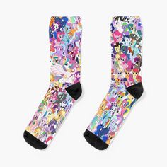 Super soft all-over printed knit socks with extra cushioning in the sole. Suitable for men and women. Design of my little pony Socks Design, Women Design, Knit Socks, Socks For Sale, Knitting Socks, My Little Pony, Socks, Horses, For Men