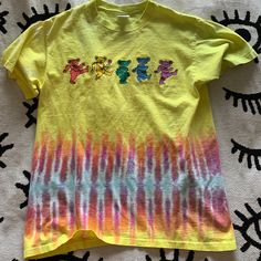 Vintage Tie Dye Grateful Dead Band Tshirt Worn A Few Times. Downsizing Closet. Dead Band, Vintage Tie Dye, Vintage Tie, Grateful Dead, Yellow Orange, Orange Yellow, Vintage Tops, Tshirt Colors, Color Orange