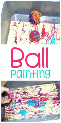 an art project for kids to do with ball painting