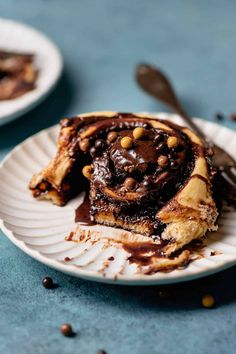 a piece of chocolate pastry on a plate