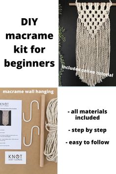 macrame kit for beginners with instructions to make macrame wall hangings