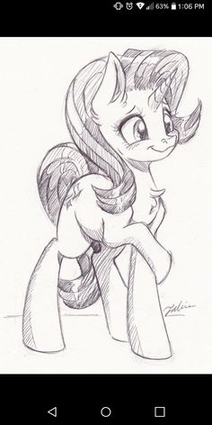 a drawing of a pony sitting on top of a table