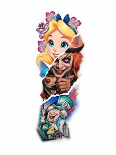 an image of the cartoon character alice from alice's adventures with her face cut out