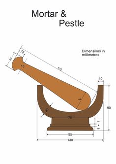 the measurements for mortar and pestle