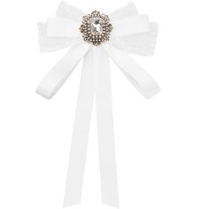 Suitable for daily use, it is a good gift for your friends. Perfect for parties, weddings, everyday office work, or other occasions. Wear it with stand-collar shirts, sweaters, blouses, and dresses for an elegant look and added glamour. There are two fastening methods: Locking the brooch on the back makes clipping your tie quicker and easier. Bow tie brooches for Women Light up your outfits! Notes： 1. This tie is pre-tied design, no need to tie it yourself. 2. Due to different computer monitors Elegant White Wedding Brooches, White Decorative Bow Jewelry For Wedding, White Jewelry With Decorative Bow For Wedding, Formal White Jewelry With Decorative Bow, White Wedding Jewelry With Decorative Bow, White Ribbon Brooch For Wedding, Elegant White Lapel Pin For Wedding, Elegant White Lapel Pin Brooch, White Ribbon Brooches For Party