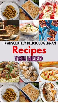 A collage of nine traditional German dishes, including pasta, soup, meatloaf, and cookies. Spaghetti Ice Cream, Best German Food, Types Of Sausage, Fermented Cabbage, Potato Dumplings, Pork Cutlets, Food History, How To Make Sausage, Spice Cookies