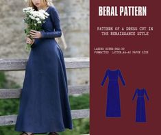 digital pattern Medieval Gown Pattern, A Cut Dress, Medieval Gown, Costume Tutorial, Gown Pattern, Cut Dress, Medieval Clothing, Medieval Dress, Diy Sewing Clothes