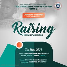 the poster for raising future champions, which is being held by children in africa