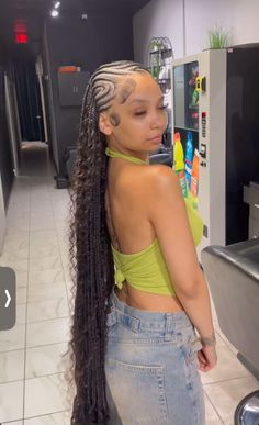 Jess The Prankster Braids, Braids With Curls In The Back, Hair Braid Designs, Braiding Hairstyles, Lemonade Braids Hairstyles, Quick Braids, Braided Hairstyles For Black Women Cornrows, Cute Braided Hairstyles