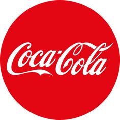 the coca - cola logo on a red circle with white writing in it's center