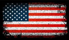 an american flag with grungy paint on black background stock photo - 55978