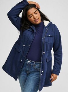 Fit Plus Size Long Winter Jacket, Womens Anorak Jacket, New Street Style, Anorak Jacket, Sweaters Online, Womens Fleece, Body Heat, Bra And Panty Sets, Sherpa Lined