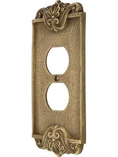 an ornate switch plate cover with two holes