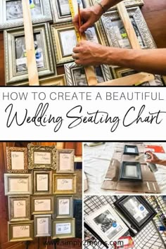 how to create a beautiful wedding seating chart with pictures and text overlaying it